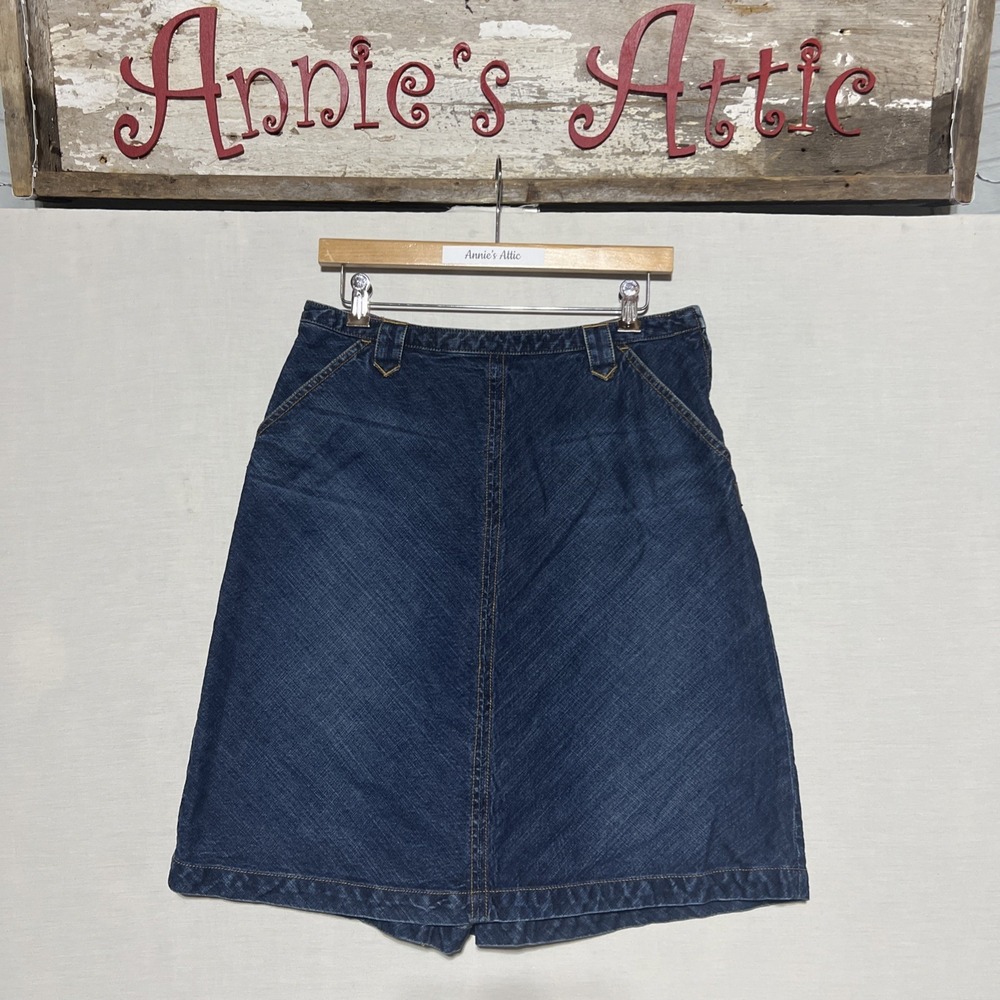 Tommy Hilfiger Denim Jean Skirt Long Modest Dark Wash A-line Women's Size 8